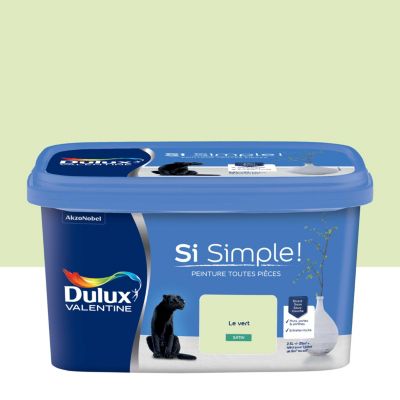 Peinture intérieure couleur Si Simple ! Dulux Valentine satin vert le vert 2.5L