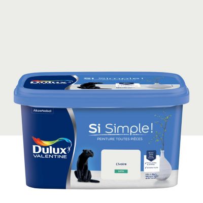 Peinture intérieure couleur Si Simple ! Dulux Valentine satin blanc L'ivoire 2.5L