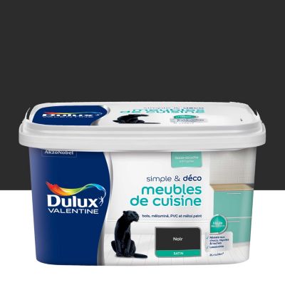 Peinture de rénovation pour mobilier Simple & Deco Meubles De Cuisine Dulux Valentine satin noir 2L