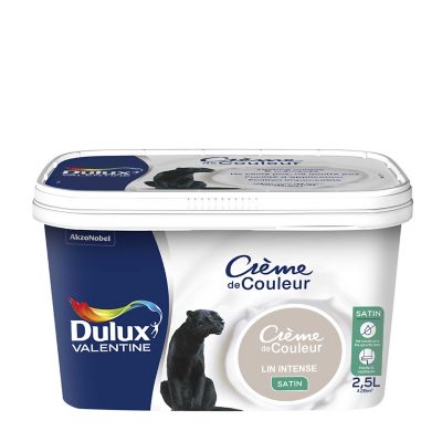 Peinture murs plafonds et boiseries Crème de Couleur Dulux Valentine satin lin intense 2,5L