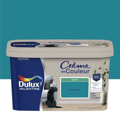 Peinture Crème De Couleur Dulux Valentine satin acapulco2,5L
