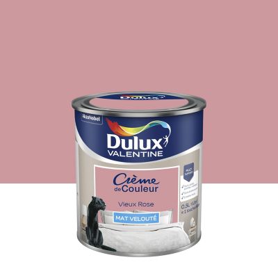 Peinture Crème de Couleur Dulux Valentine mat vieux rose 0,5L