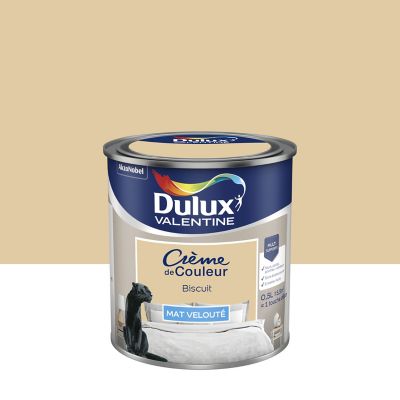 Peinture Crème de Couleur Dulux Valentine mat biscuit 0,5L