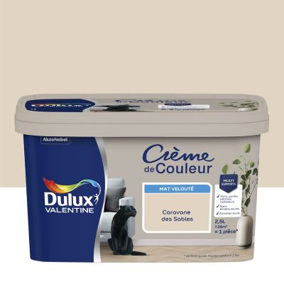 Peinture Crème De Couleur Dulux Valentine mat caravane des sables 2,5L