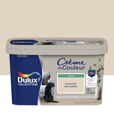 Peinture Crème De Couleur Dulux Valentine satin caravane des sables 2,5L