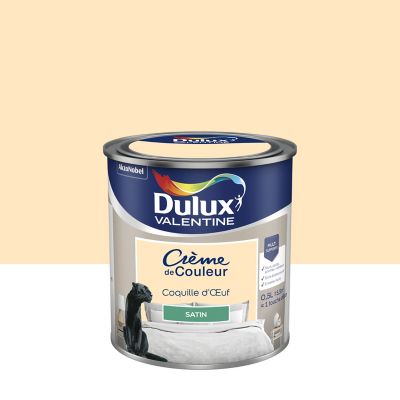 Peinture Crème de Couleur Dulux Valentine satin coquille d'oeuf 0,5L