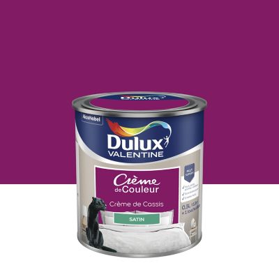 Peinture Crème de Couleur Dulux Valentine satin crème de cassis 0,5L