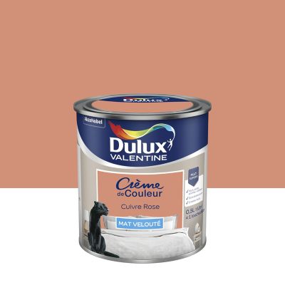 Peinture Crème de Couleur Dulux Valentine mat cuivre rose 0,5L
