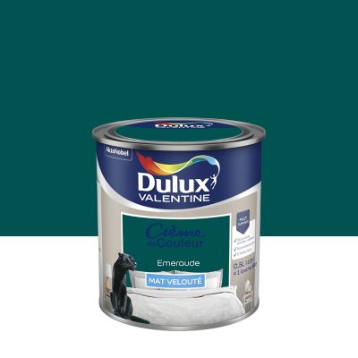 Peinture Crème de Couleur Dulux Valentine mat emeraude 0,5L