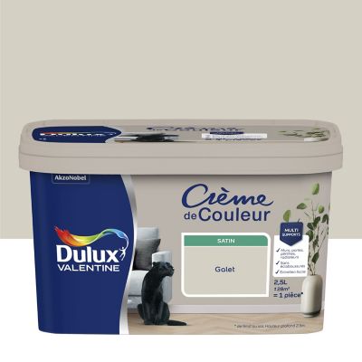 Peinture Crème De Couleur Dulux Valentine satin galet 2,5L