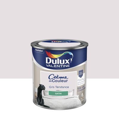 Peinture Crème de Couleur Dulux Valentine satin gris tendance 0,5L