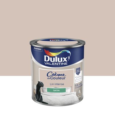 Peinture Crème de Couleur Dulux Valentine satin lin intense 0,5L