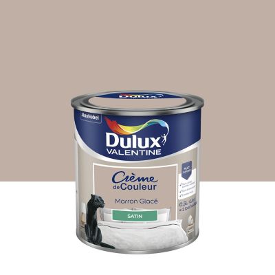 Peinture Crème de Couleur Dulux Valentine satin marron glacé 0,5L