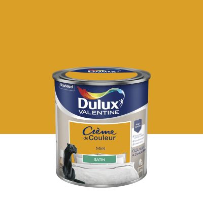 Peinture Crème de Couleur Dulux Valentine satin miel 0,5L