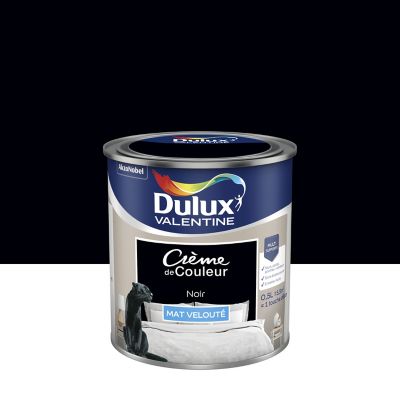 Peinture Crème de Couleur Dulux Valentine mat noir 0,5L