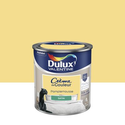 Peinture Crème de Couleur Dulux Valentine satin pamplemousse 0,5L
