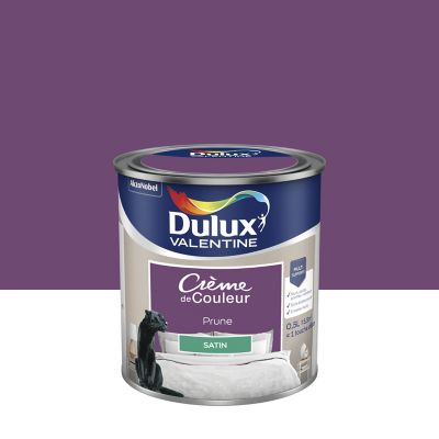Peinture Crème de Couleur Dulux Valentine satin prune 0,5L