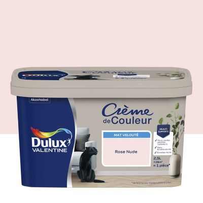 Peinture Crème De Couleur Dulux Valentine mat rose nude 2,5L