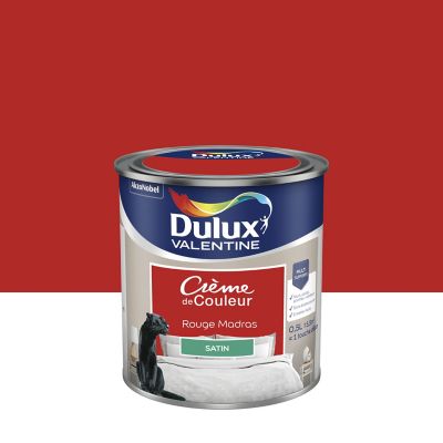 Peinture Crème de Couleur Dulux Valentine satin rouge madras 0,5L
