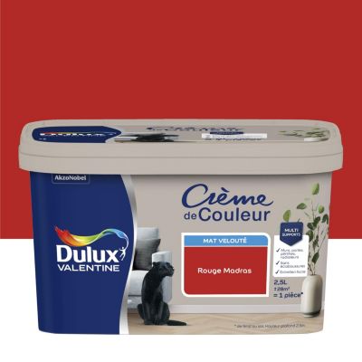 Peinture intérieure couleur Crème De Couleur Dulux Valentine mat rouge madras 2.5L