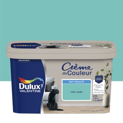 Peinture intérieure couleur Crème De Couleur Dulux Valentine mat vert jade 2.5L