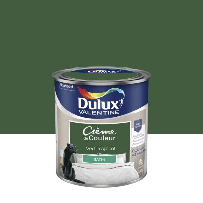 Peinture Crème de Couleur Dulux Valentine satin vert Tropical 0,5L