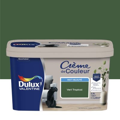 Peinture intérieure couleur Crème De Couleur Dulux Valentine mat vert tropical 2.5L