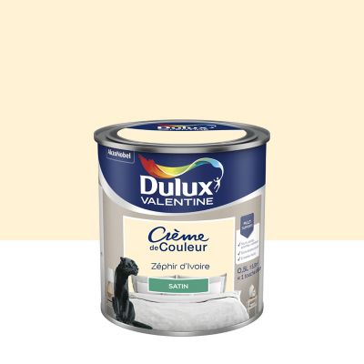 Peinture Crème de Couleur Dulux Valentine satin zéphir d'ivoire 0,5L