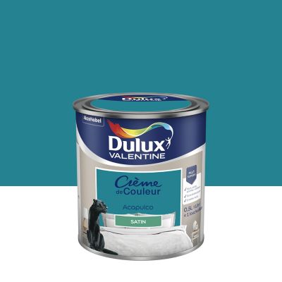 Peinture Crème de Couleur Dulux Valentine satin acapulco 0,5L