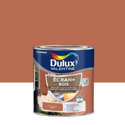 Peinture extérieure Ecran+ bois Dulux Valentine satin terre cuite 500 ml