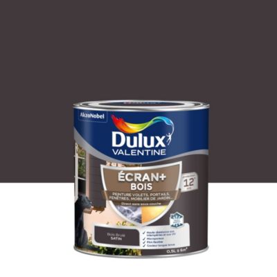 Peinture extérieure Ecran+ bois Dulux Valentine satin bois brûlé 500