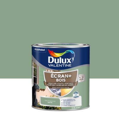 Peinture extérieure Ecran+ bois Dulux Valentine satin vert provence 500 ml