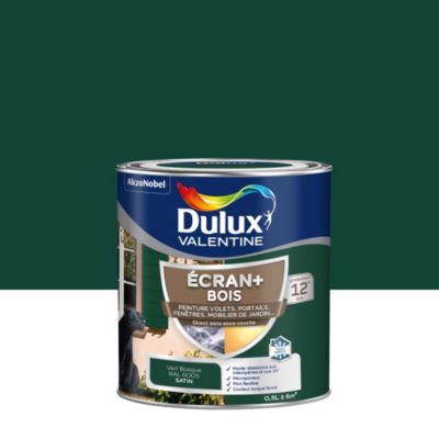 Peinture extérieure Ecran+ bois Dulux Valentine satin vert basque 500 ml