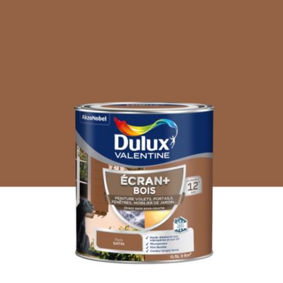 Peinture extérieure Ecran+ bois Dulux Valentine satin teck 500 ml