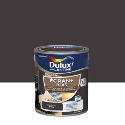 Peinture extérieure Ecran+ bois Dulux Valentine satin bois brûlé 2L