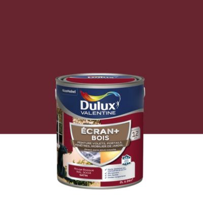 Peinture extérieure Ecran+ bois Dulux Valentine satin rouge basque 2L