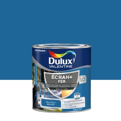 Peinture extérieure Ecran+ fer Dulux Valentine brillant bleu 500ml