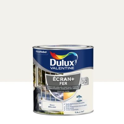 Peinture extérieure Ecran+ fer Dulux Valentine brillant blanc 500ml
