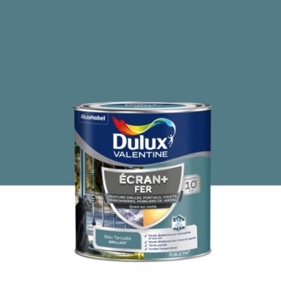 Peinture extérieure Ecran+ fer Dulux Valentine brillant bleu tempête 500ml