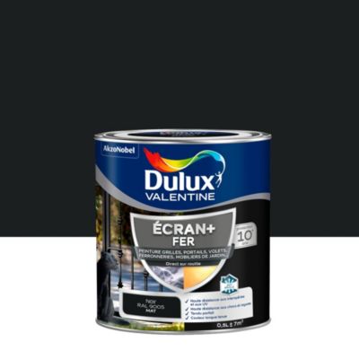 Peinture extérieure Ecran+ fer Dulux Valentine mat noir 500ml