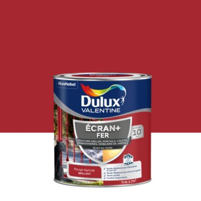 Peinture extérieure Ecran+ fer Dulux Valentine brillant rouge 500ml