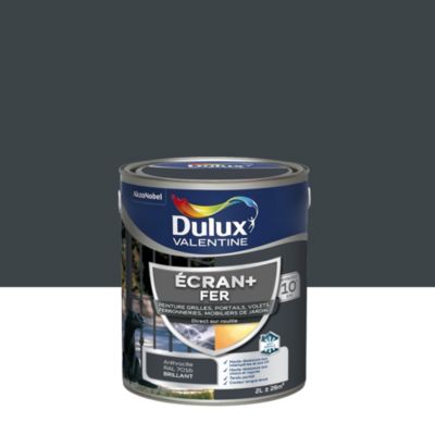 Peinture extérieure Ecran+ fer Dulux Valentine brillant anthracite 2L