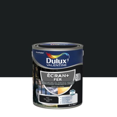 Peinture extérieure Ecran+ fer Dulux Valentine noir mat 2L