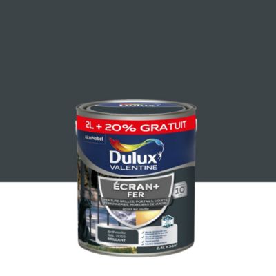 Peinture extérieure Ecran + fer Dulux Valentine brillant anthracite 2L +20% gratuit