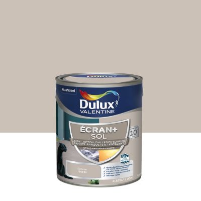 Peinture pour sol Ecran+ Sol Dulux Valentine satin gravier gris 2,5L