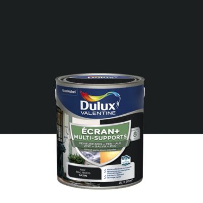 Peinture extérieure multi-supports Ecran+ Dulux Valentine satin noir 2L