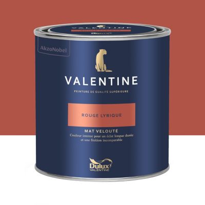 Peinture intérieure couleur mur et plafond Valentine mat velouté rouge lyrique 0,5L