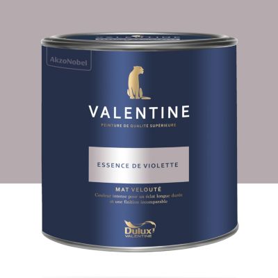 Peinture intérieure couleur mur et plafond Valentine mat velouté essence de violette 2L