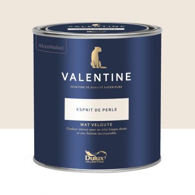 Peinture intérieure couleur mur et plafond Valentine mat velouté blanc esprit de perle 0,5L
