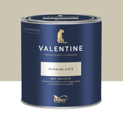 Peinture intérieure couleur mur et plafond Valentine mat velouté beige murmure d'été 0,5L